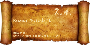 Kuzma Acicét névjegykártya